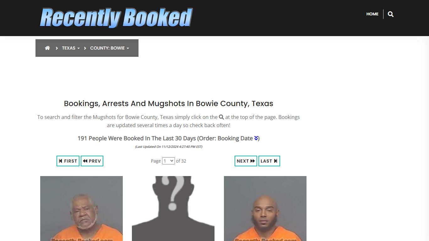 Bookings, Arrests and Mugshots in Bowie County, Texas - Recently Booked